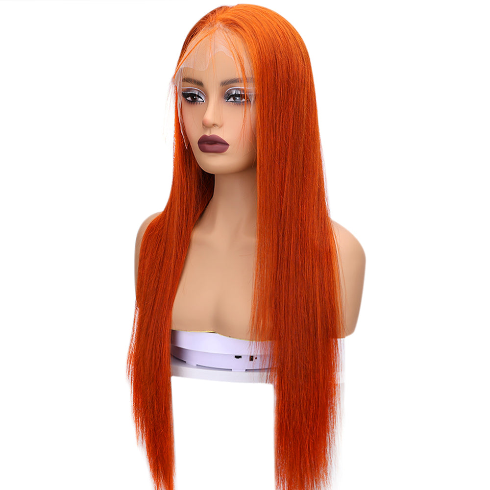 Kinnis Pre Plucked Ginger 13x4 Lace Front Wigs Straight Wigs With Natural Hairline Human Hair Wig