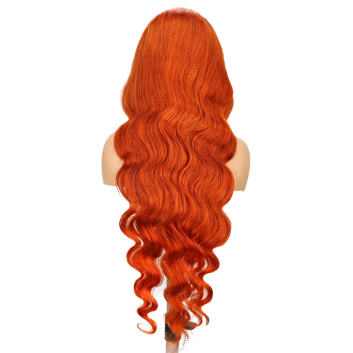 Kinnis Ginger Orange Body Wave Wig 13x6 Lace Frontal Transparent Lace Human Hair Wig