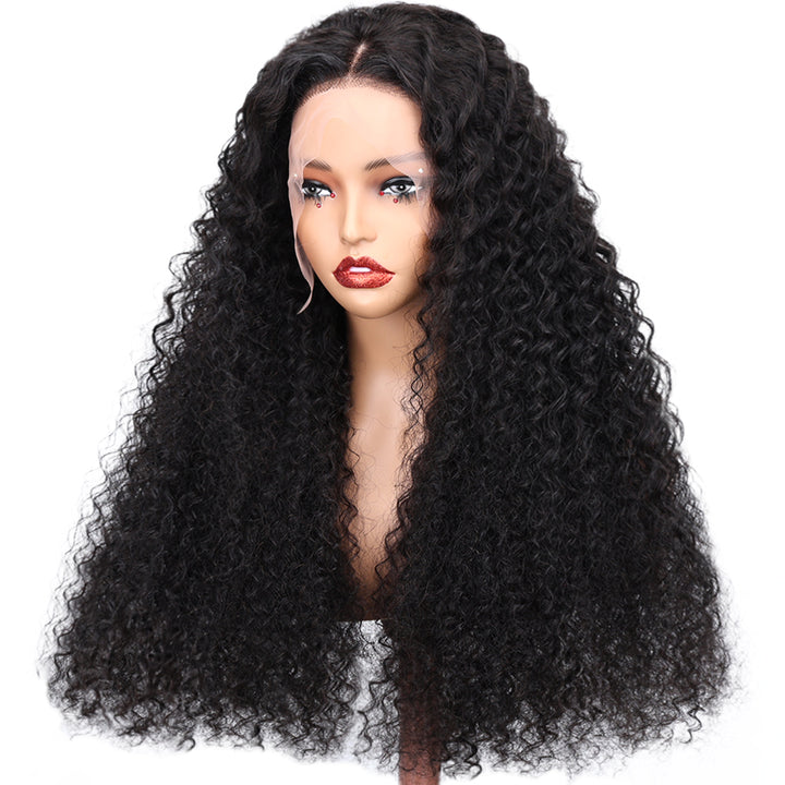 Kinnis Deep Curly Human Hair Lace Front Wig Malaysian Hair Lace Wigs 13x6 HD Frontal Wigs
