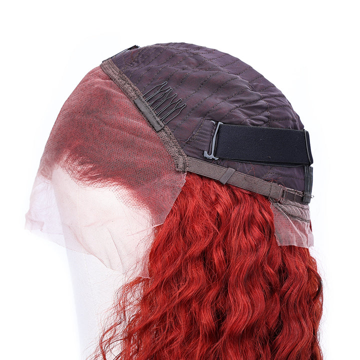 Kinnis 99J Burgundy Color Jerry Curly 13x4 HD Lace Front Human Hair Wig