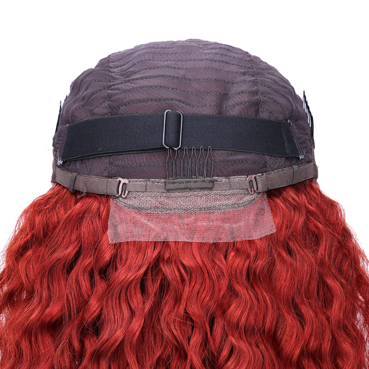 Kinnis 99J Burgundy Color Jerry Curly 13x4 HD Lace Front Human Hair Wig