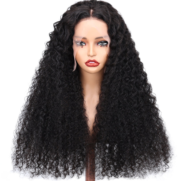 Kinnis Deep Curly Human Hair Lace Front Wig Malaysian Hair Lace Wigs 13x6 HD Frontal Wigs