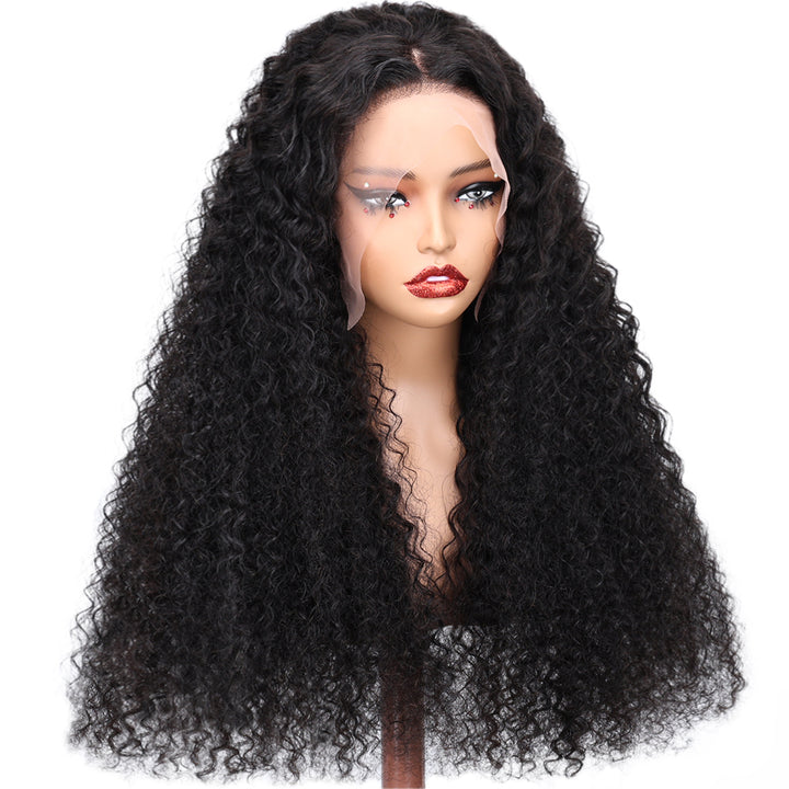 Kinnis Deep Curly Human Hair Lace Front Wig Malaysian Hair Lace Wigs 13x6 HD Frontal Wigs