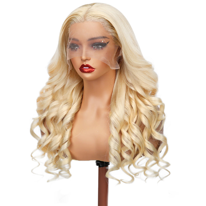 Kinnis Body Wave #613 Blonde 13x4 HD Transparent Lace Front Wigs 200% Density Human Hair Glueless Wigs