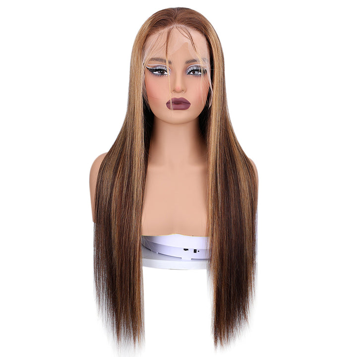 Kinnis Highlighted Straight Wigs 13x4 Lace Front Wig Piano Color Straight Human Hair Wigs