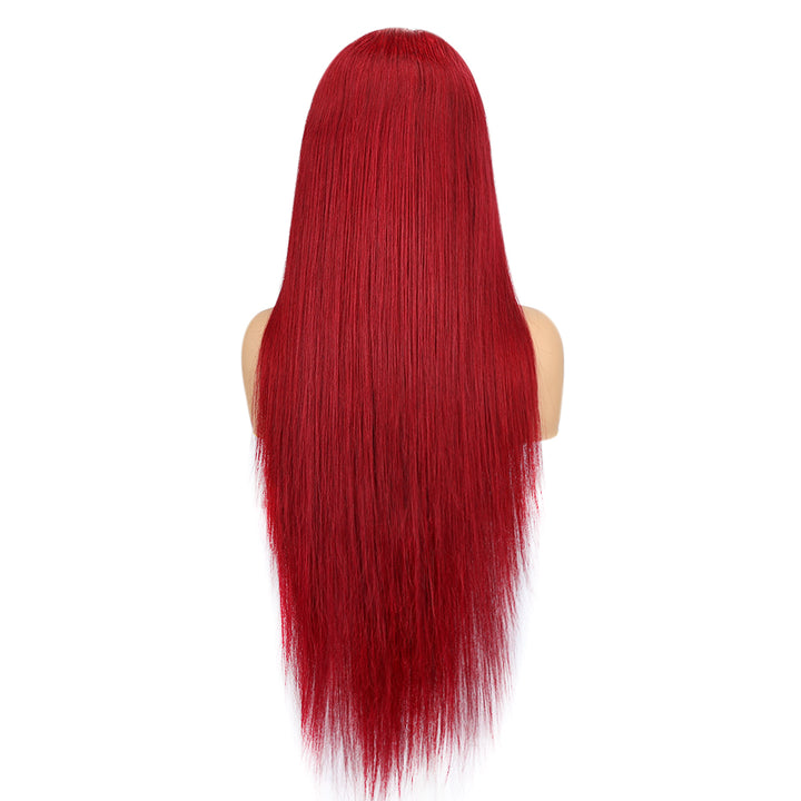 Kinnis 99J Burgundy Straight Wig 13x4 HD Lace Frontal Wig Pre-plucked Human Hair Wig