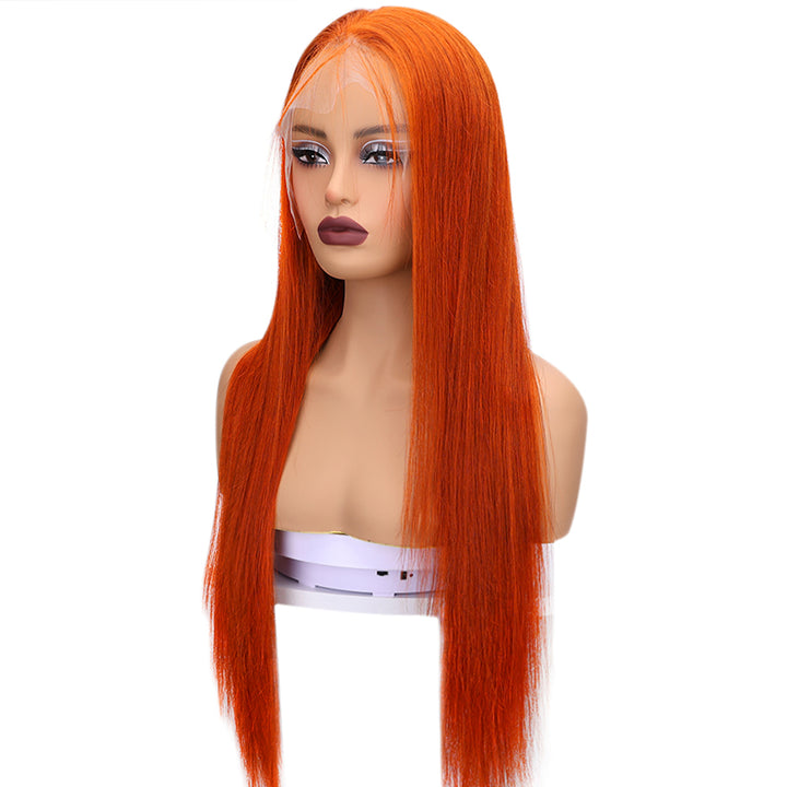 Kinnis Pre Plucked Ginger 13x4 Lace Front Wigs Straight Wigs With Natural Hairline Human Hair Wig