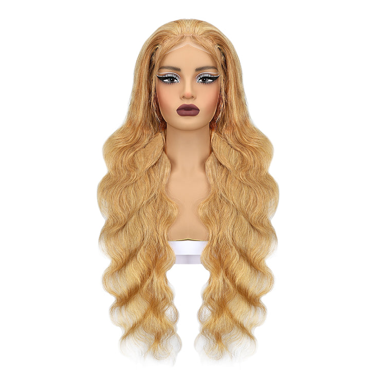 Kinnis Honey Blonde Body Wave Human Hair 13x4 HD Lace Frontal Wigs Pre Plucked with Baby Hair