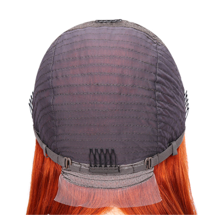 Kinnis Ginger Color #350 Orange Colored Straight Hair 5x5 HD Lace Closure Pre-plucked Human Hair Wig