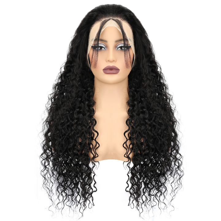 Kinnis Water Wave 13x4 Lace Front Pre Plucked Human Hair Glueless Wigs for Beginners
